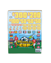 Load image into Gallery viewer, Board game box for 'World Cup' themed pull chips game with colorful design and text.