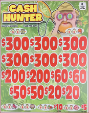 Load image into Gallery viewer, $1 Instant Pull Tabs – Cash Hunter – $300 Top Prize | 4,000 Count
